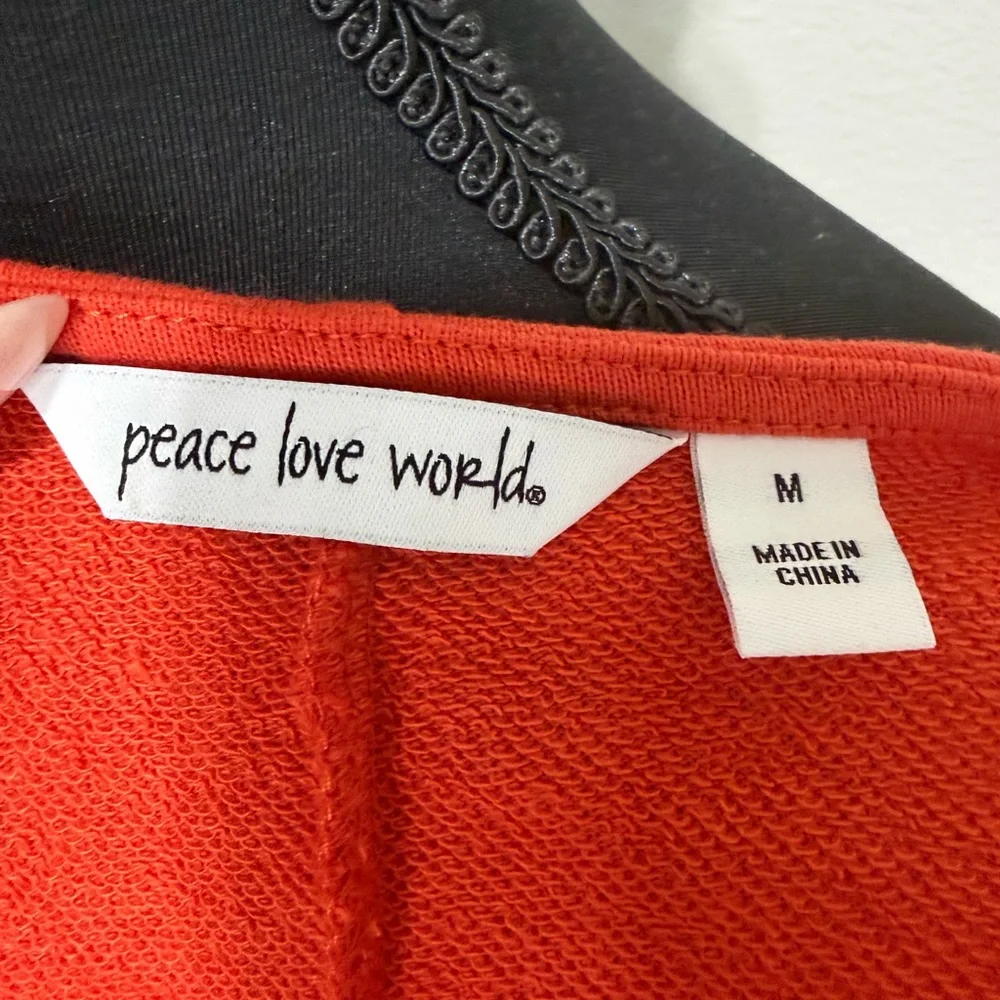 NWT Peace Love World Vibrant Orang Long Sleeve Dress